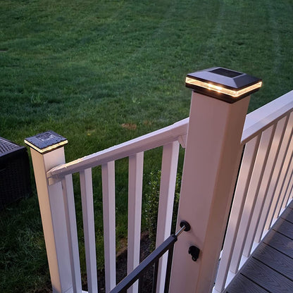 Rynx | Viewsun Solar Posthead Light Sources 12 Pack - Black LED Hedge Decor For 4X4 & 6X6 Wooden Pillars