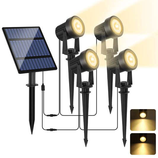 Rynx | Linqelly Solar Spotlights Outdoor 4 Pack Spotlights Warm White Landscape Lights Ip65 Waterproof Spotlights Plant Decorative Lighting For Garden Yard Grass Path