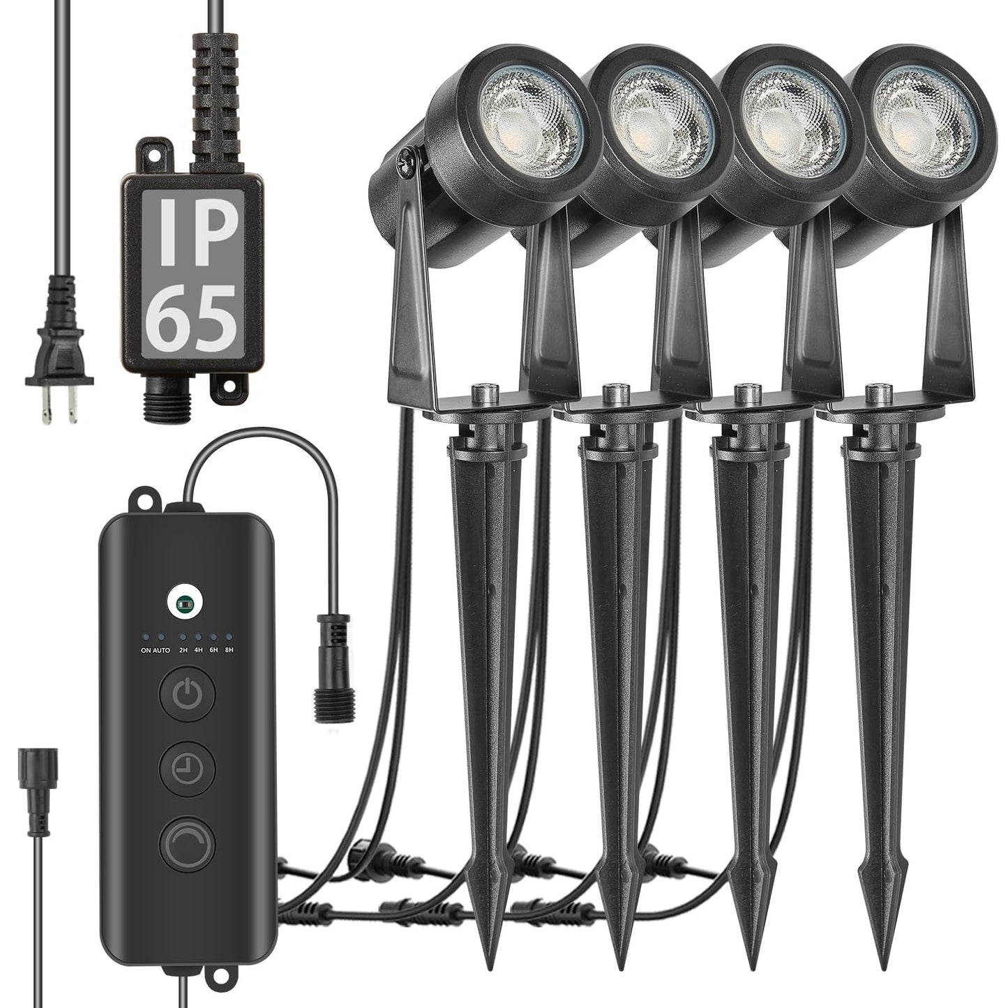 Rynx | Sunthin Outdoor Landscape Lighting with Dusk to Dawn Sensor Control, 4 Pack