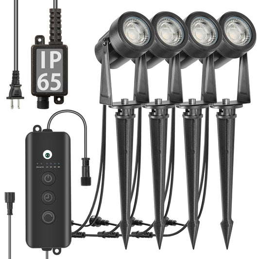 Rynx | Sunthin Outdoor Landscape Lighting with Dusk to Dawn Sensor Control, 4 Pack