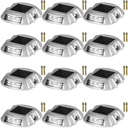 Rynx | Vevor Solar Dock Lights - 12 Pack Lights Bright White Waterproof Wireless Boat Dock Lights With Screws For Pathway, Garden, Walkway, Sidewalk