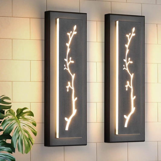 Rynx | Tewei Modern LED Outdoor Wall Lamp 2 Pack, Black 3000K Warm White Garage & Hall Light