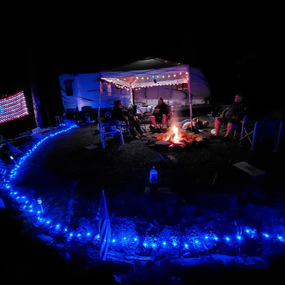 Rynx | Qitong 200 Led Blue Solar Fairy Lights - 66Ft Silver Wire Light Sources For Outdoor Decoration