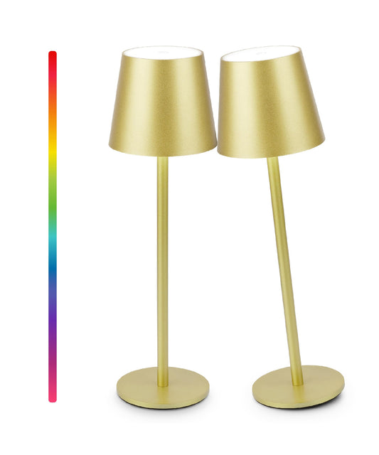 Rynx | Faithorse 2-Pack Rgb Wireless Table Lamp, 5200Mah Rgb 8 Modes & Touch Control Rechargeable Battery Table Lamp, Ip54 Waterproof Outdoor Table Lamp For Bedroom/Outdoor/Restaurant/Camping/Bars(Champagne)