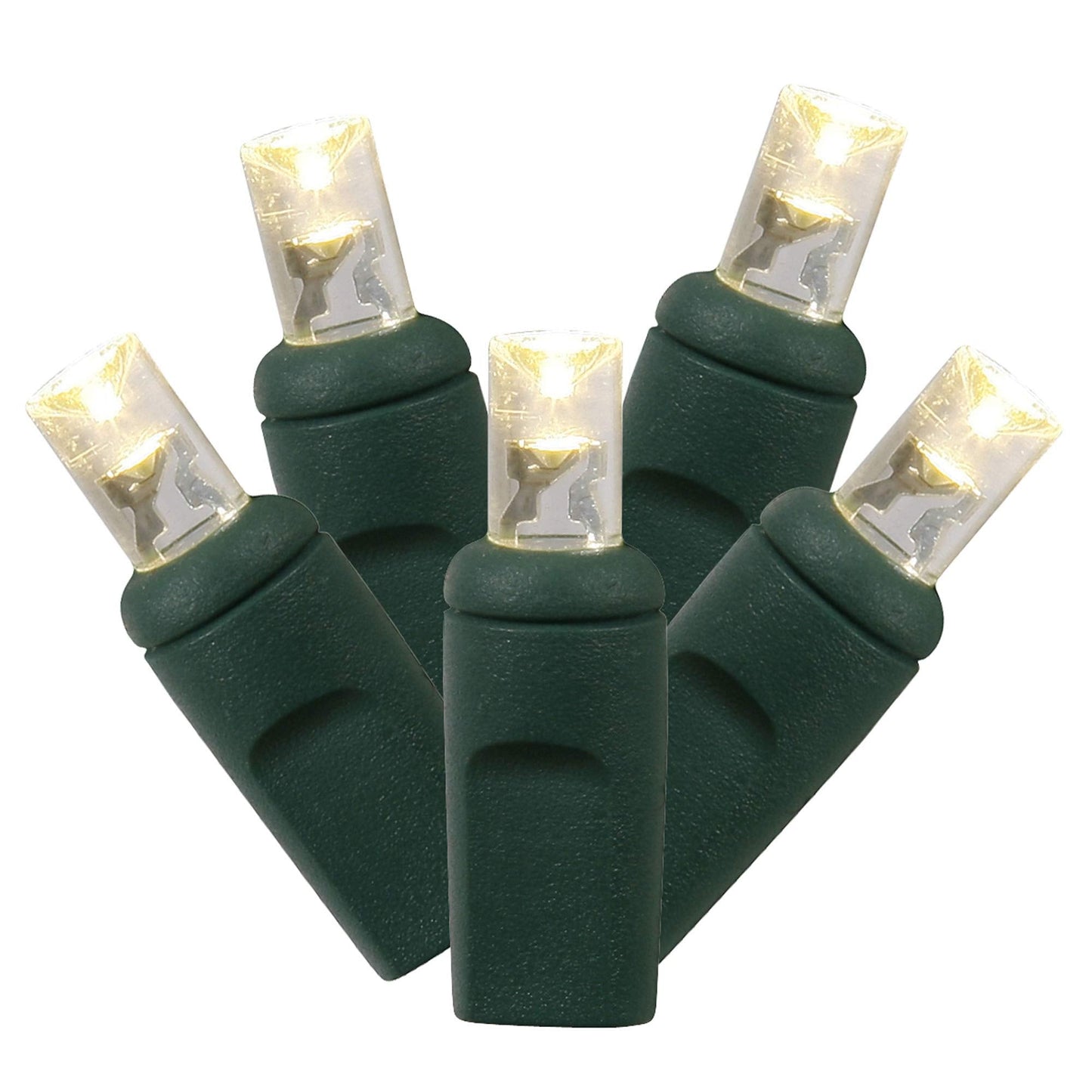Rynx | Vickerman 50 Cold/Warm White Wide Angle Led Lights On Green Wire, 25' Christmas Single Mold Light String