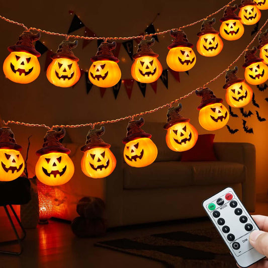 Rynx | Janchs 16Ft 30 Led Waterproof Pumpkin Light, Battery-Operated For Halloween Indoor/Outdoor Decor