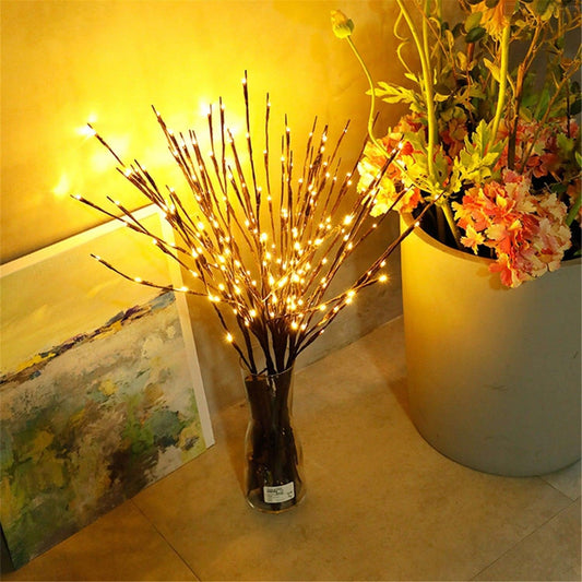 Rynx | Dk177 6 Pack Led Branch Lights Battery-Powered Illuminated Branch Vase Filler Silver Tree Artificial Small Branch Kraft Brown 30 Inches 20 Led For Home Romantic Decoration, Warm White