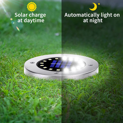 Rynx | Nfesolar 16 Led Solar Light - Waterproof Path Light for Pathway, Garden, Yard (White, 8 Pack)