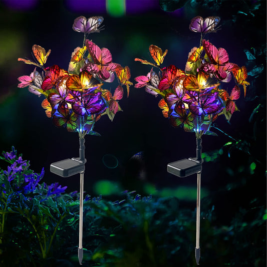 Rynx | Igrark Solar Butterfly Lights - 2 Pack Outdoor Decorative Solar Stake Lights For Garden Path
