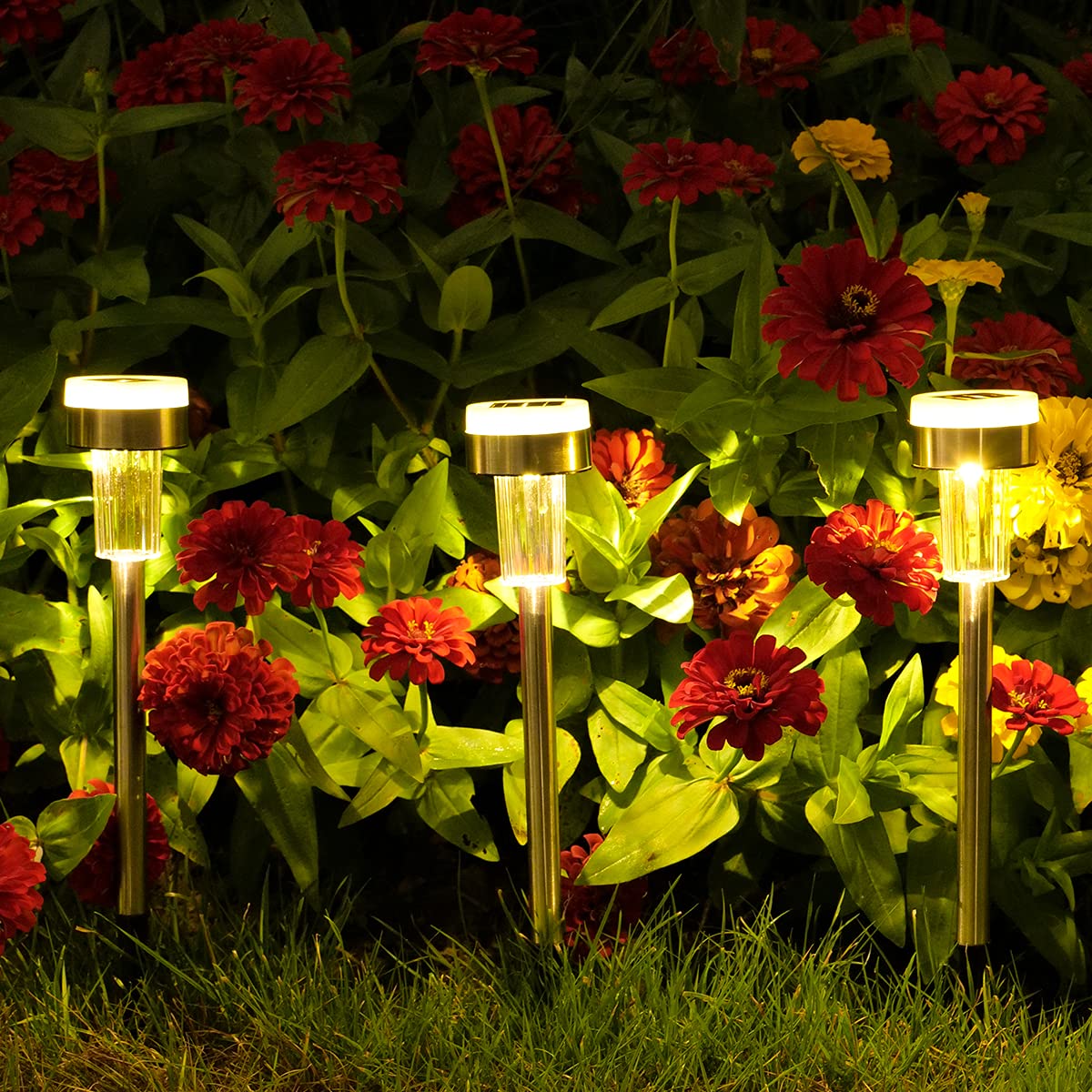 Rynx | Twinsluxes 16 Pack Solar Path Lights - Waterproof LED Double Lights For Garden & Walkway