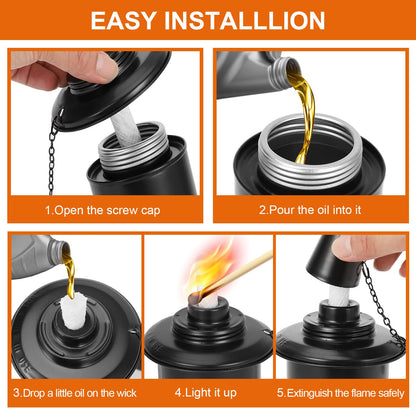 Rynx | Taotazon 16Oz Torch Holders - 4 Pack Recyclable Metal Lanterns For Garden & Patio