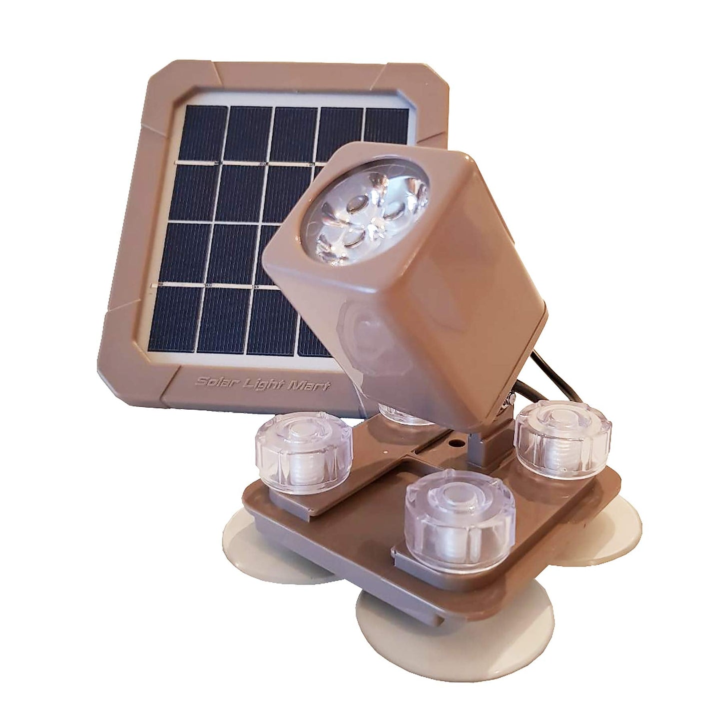 Rynx | Aquahex 60X Solar Underwater Spotlight - Waterproof LED Garden Lighting, Warm White, Brown