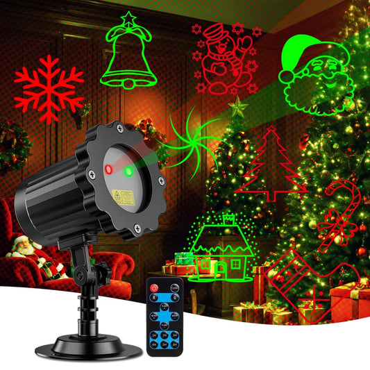 Rynx | Vansmago Christmas Laser Light Projector, Waterproof Red Green Pattern, RF Remote Control, Indoor Outdoor