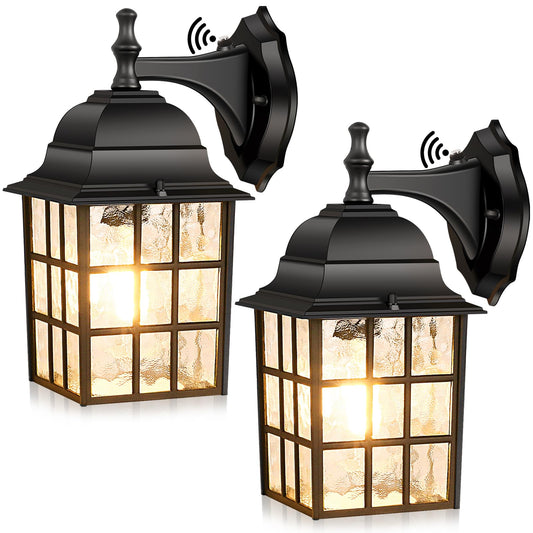 Rynx | Brightever Dusk To Dawn Outdoor Wall Lamp 2-Pack, Black Waterproof Light With Photocell Sensor