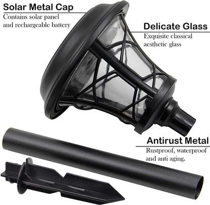 Rynx | Maggift 8 Pack Solar-Powered Path Lights, 25 Lumen SMD LED, Stainless Steel & Glass, Waterproof