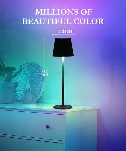Rynx | Faithorse Rgb Wireless Table Lamp 2-Pack, 5200Mah, Touch Control, Waterproof, Black