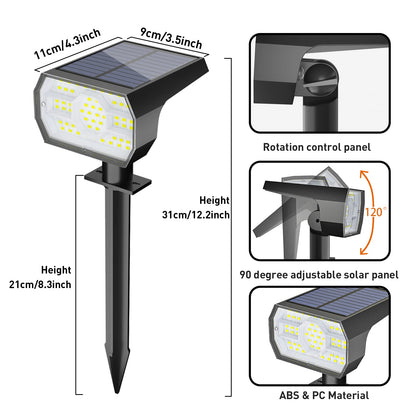 Rynx | Nymphy 56 Led Solar Light Outdoor, Waterproof Ip68, 3 Modes, Cool White - 4 Pack