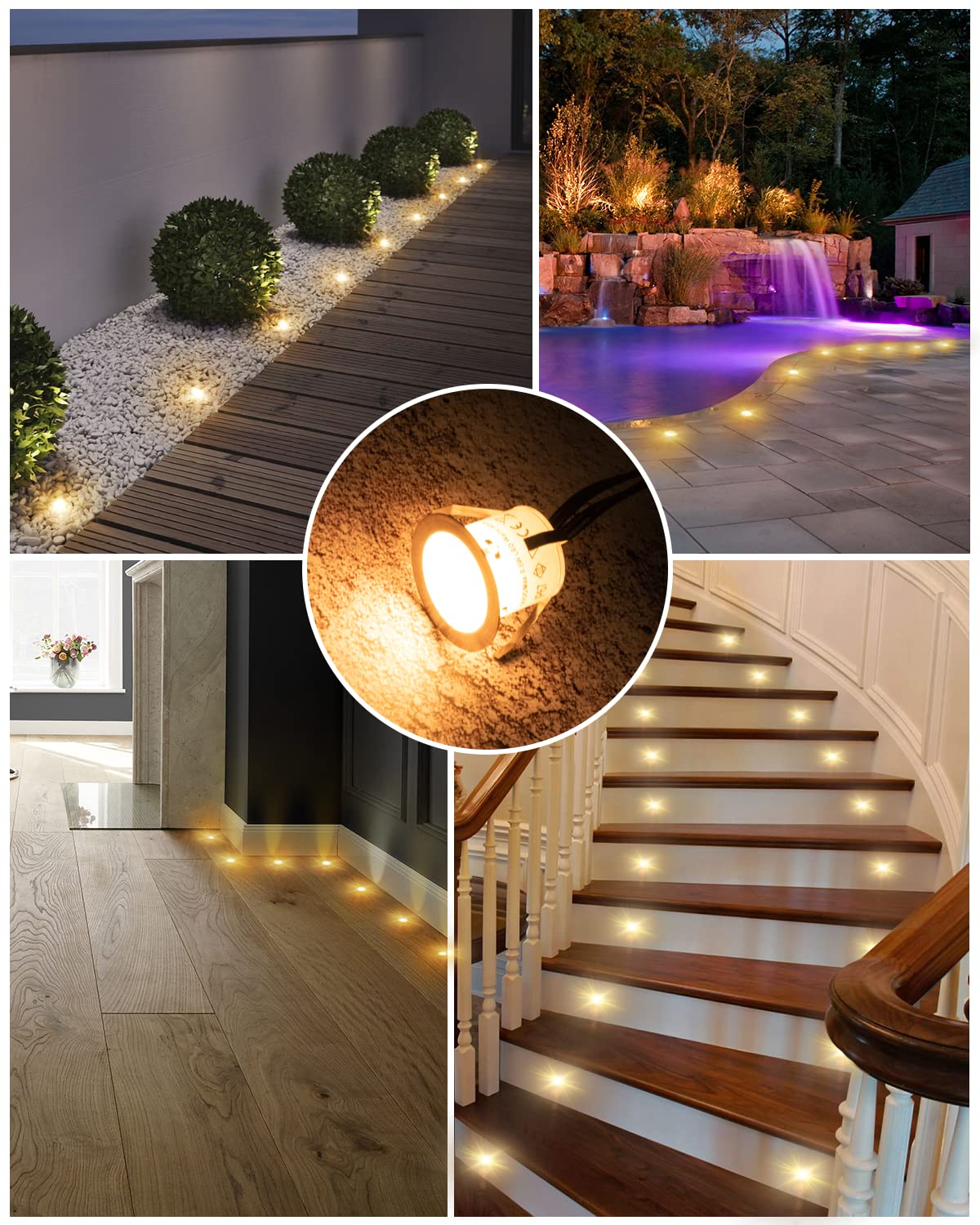 Rynx | Hiboitec 16Pack Recessed Led Deck Lights, 12V Ip67 Waterproof Warm White Outdoor Lighting