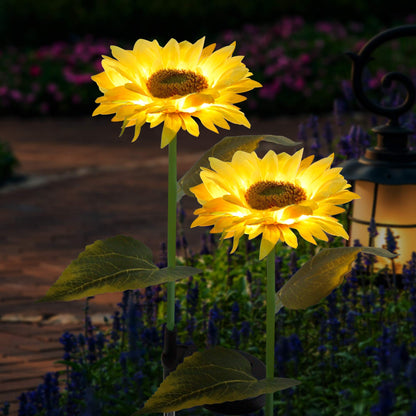 Rynx | Forup Sun Garden Stake Light Sources 2 Pack - Yellow Sunflower LED Outdoor Decor For Grass & Path