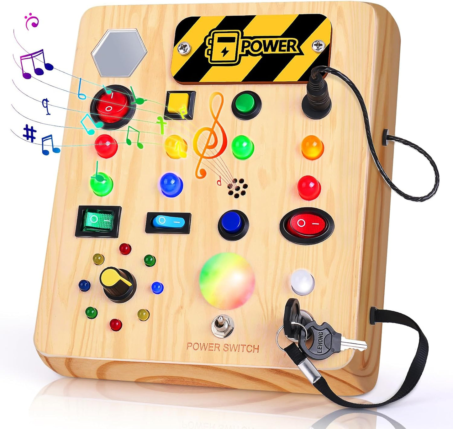 Rynx | Montessori Toddler Busy Board - Music & Light Fun!