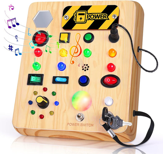 Rynx | Montessori Toddler Busy Board - Music & Light Fun!