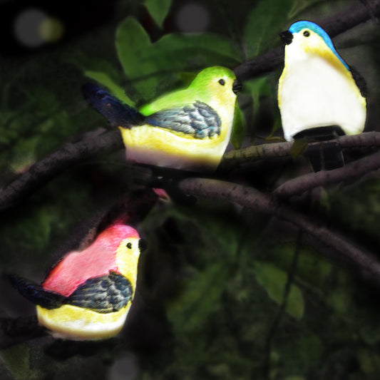 Rynx | Jzstom Sun Outdoor Bird Garden Statues - Led Figurine Lights, 3 Pack, Colorful Decor Gifts