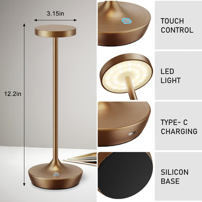 Rynx | Willdoak Wireless LED Table Lamp - 6000Mah Rechargeable, Dimmable, Waterproof, Bronze