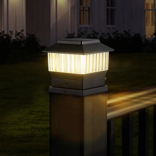 Rynx | Moon-De-Age Solar Post Light, 50 Lumen Led, 3 Modes, Waterproof, 4X4, Black,