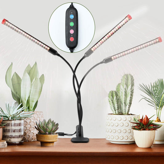 Rynx | Game Changer! 27W Power Home Plug, Not 10W Adapter, Fecida Clip Grow Lights For Seed Starting With Timer, Enough Bright Like Sun Full Spectrum Grow Lights For Indoor Plants, Bonsai, Seedlings