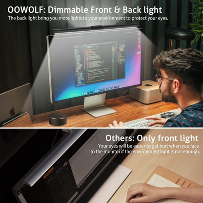 Rynx | Oowolf Eye-Friendly Screen Light With Remote Control, Cri=95, Dual Light, 3-Color Mode, Black