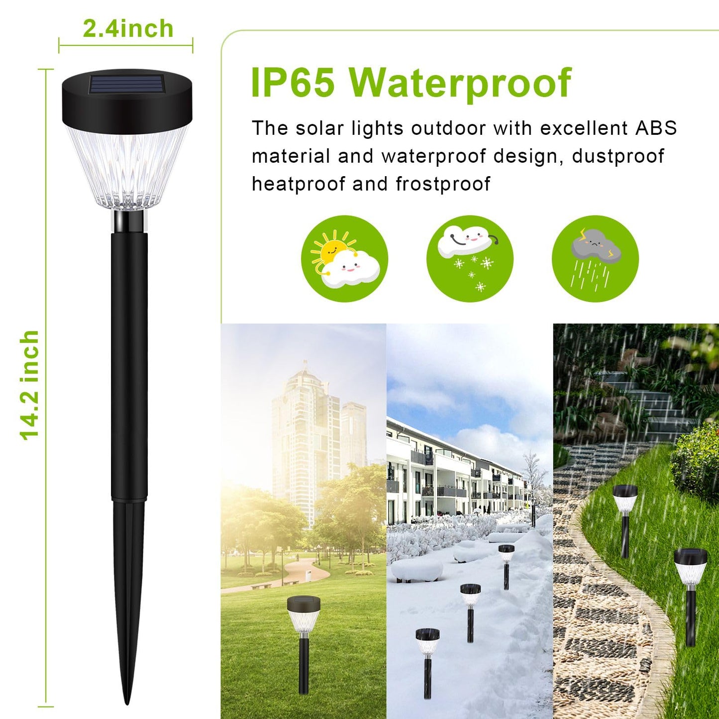 Rynx | Ridalux 8Pack Solar Light - Waterproof Warm White Automatic On/Off Outdoor Garden Lighting