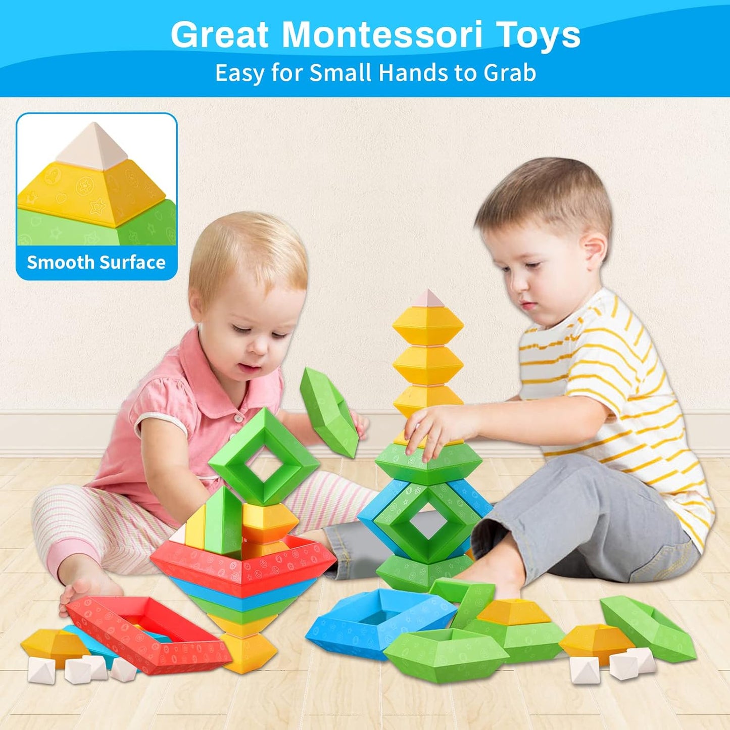 Rynx | Learning Pyramid Stacking Blocks – Creative, Safe & Decorative