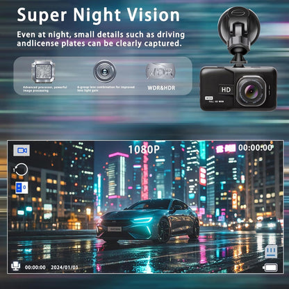 Rynx | Dash Cam Car Dash Camera, 1080P Ultra Wide Angle HD Lens, HD Night Vision Car Surveillance