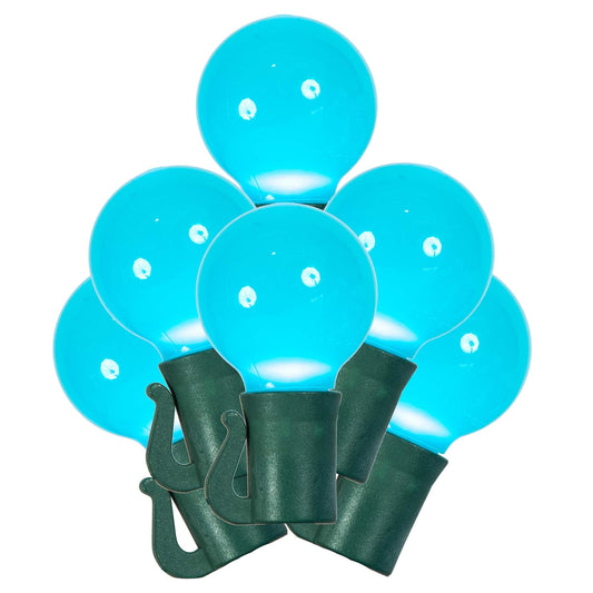 Rynx | Vickerman 25 Teal G30 Led Light On Green Wire, 16' Christmas Light String