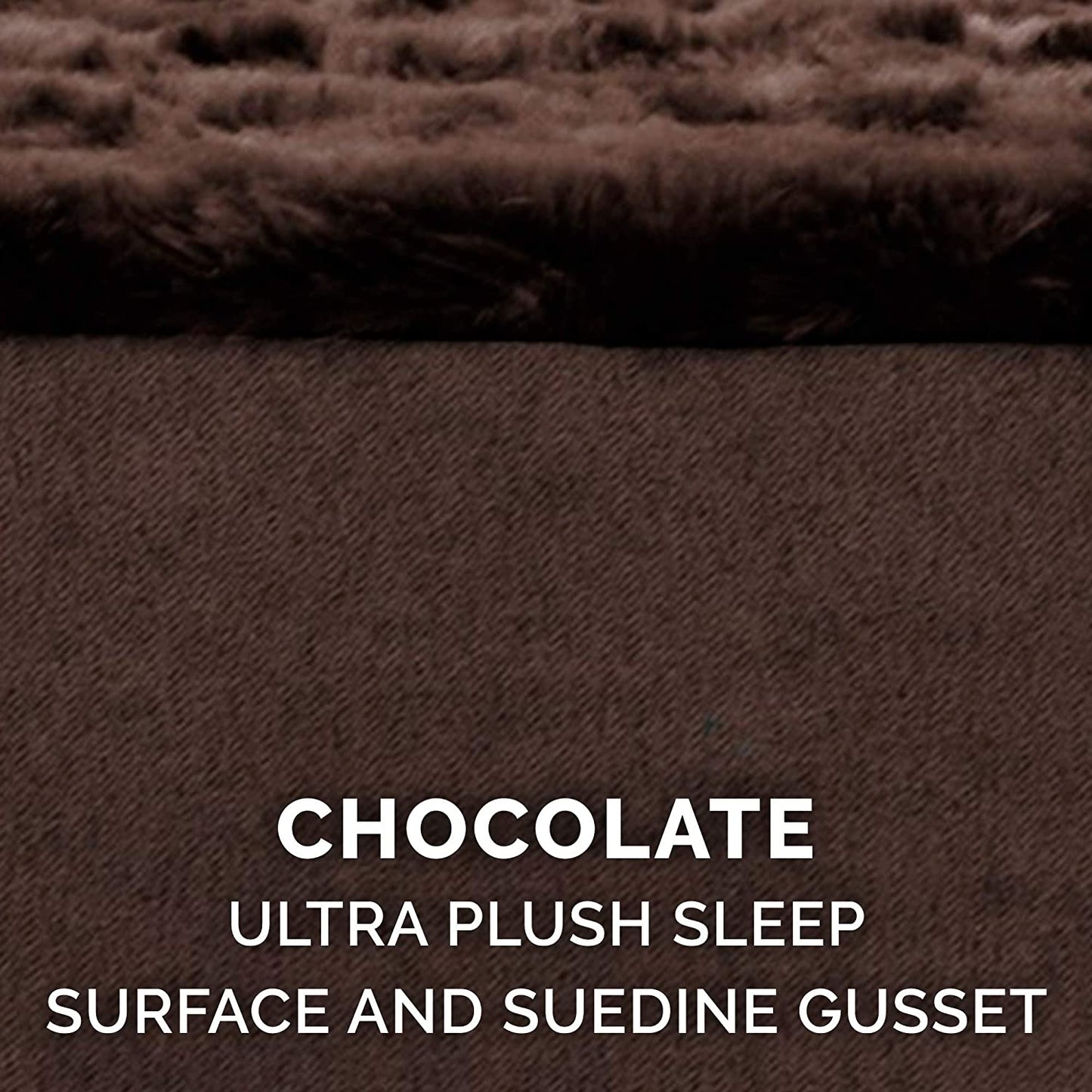 Rynx | Furhaven Pet Dog Bed - Deluxe Ultra Plush Faux Fur Pillow Cushion Traditional Mattress Pet Bed with Removable Cover for Dogs and Cats, Chocolate, Small