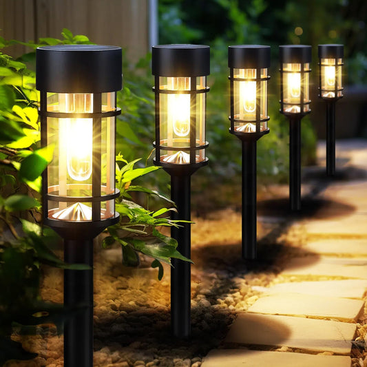 Rynx | Mancra 8 Pack Sun Path Light, Led Glass & Stainless Steel Outdoor Garden Light