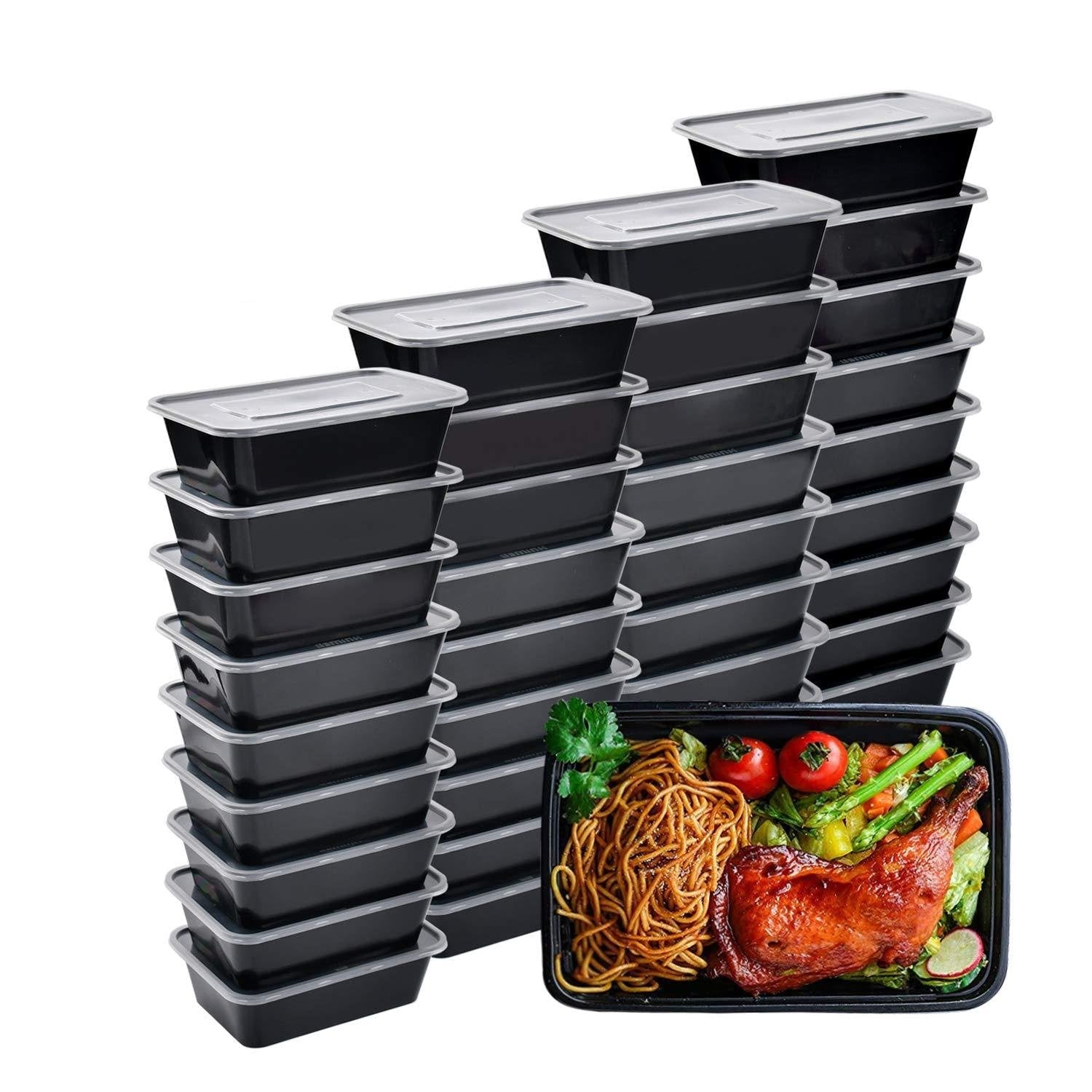 Rynx | 50 Piece: Meal Prep Reusable Containers - BPA-Free - Bento Insulated Lunch Boxes 750mL - 50 Pack 26 oz