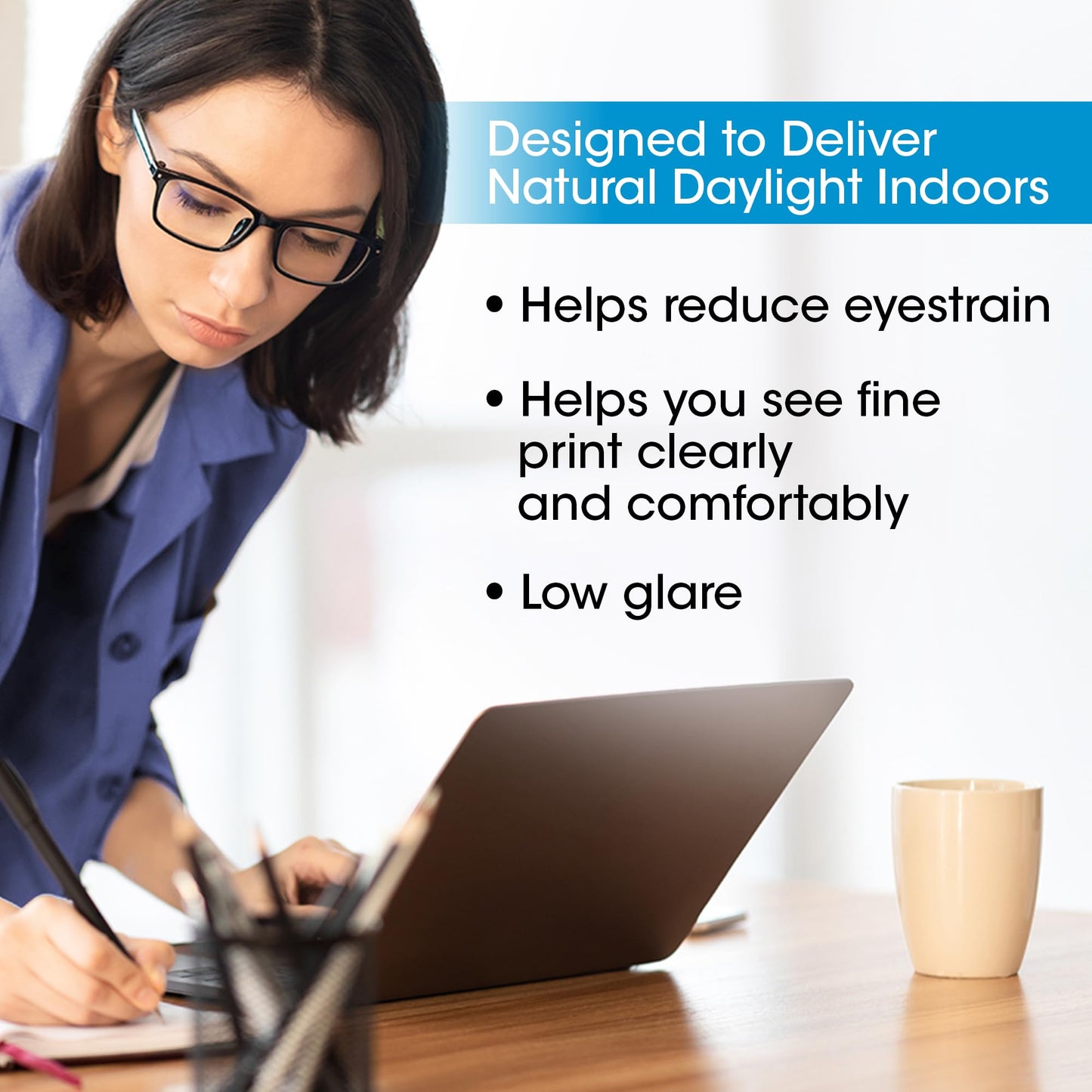 Rynx | Ottlite Portable Led Work Lamp - Lightweight Black Desk Lamp With Natural Daylight Led