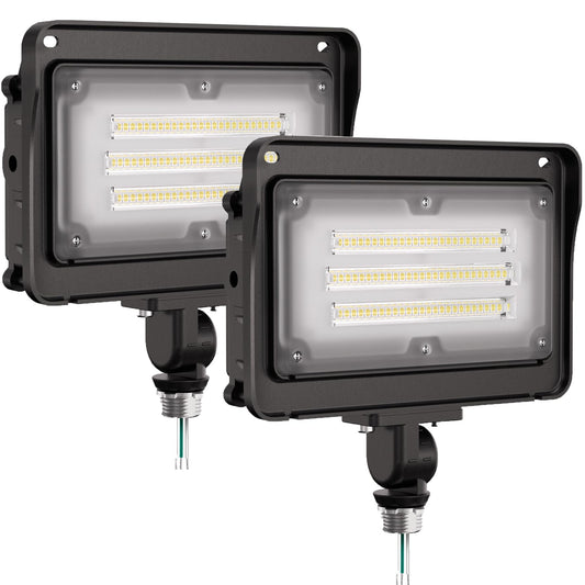 Rynx | Cinoton 50W Led Floodlight Outdoor, 7000Lm[250W Hid/Hps Eq.] Ip65 Waterproof Security Wall Pack Light Fixture With 180° Bend For Patio Veranda Garage Garden Landscape 5000K Daylight 100-277V 2 Pack