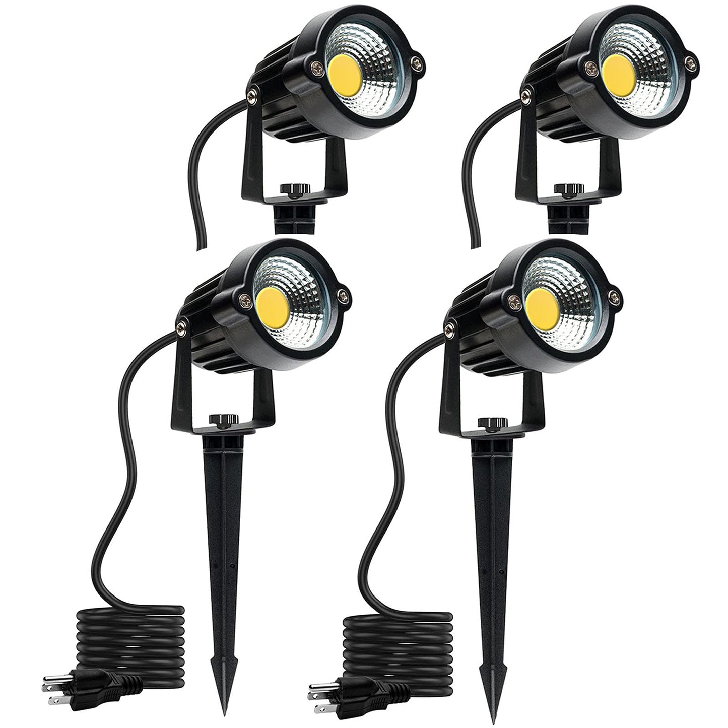 Rynx | Warm White Spot Light, Led Landscape Lighting 5W 3000K Outdoor Spotlight Garden Spot Light With Spike Stand Waterproof Spotlight For Garden Home Lawn Decoration Us 3-Stick (4 Lights)