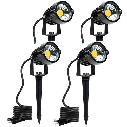 Rynx | Warm White Spot Light, Led Landscape Lighting 5W 3000K Outdoor Spotlight Garden Spot Light With Spike Stand Waterproof Spotlight For Garden Home Lawn Decoration Us 3-Stick (4 Lights)