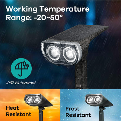 Rynx | Consciot 2-in-1 Solar Spotlights, Ip67 Waterproof, 6 Pack Warm White Garden Lighting
