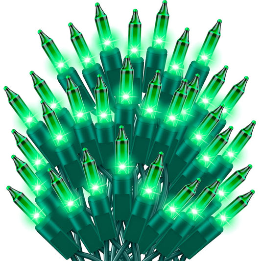 Rynx | Twinglehome Ultra-Bright Connect End To End Green Christmas Mini Lights 300L 63.8Feet (2Sets-Each 150L) Ul Listed Bulb String Lights For Indoor Outdoor Holiday Garden Party Christmas Tree Decor