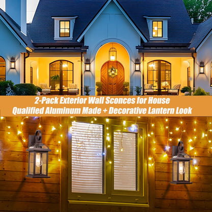 Rynx | Roravilila Oil Used Bronze Outdoor Wall Lamps, 2-Pack Ip65 Water Resistant Sconces