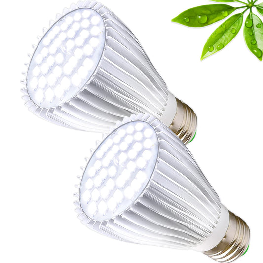Rynx | Milyn 2 Pack 30W Led Grow Light Bulb White Full Spectrum Grow Light For Indoor Plants, E26 Plant Bulb For Diy Indoor Plants, Flowers, Greenhouse, Indoor Garden, Hydroponics