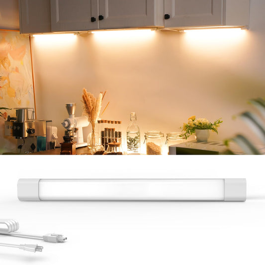 Rynx | Snyloe 12'' Under Cabinet Light Plug-In, 6.5W 500Lm, Dimmable (100%/50%), Energy Efficient, 5Ft Power Cable And 12'' Connector Cable