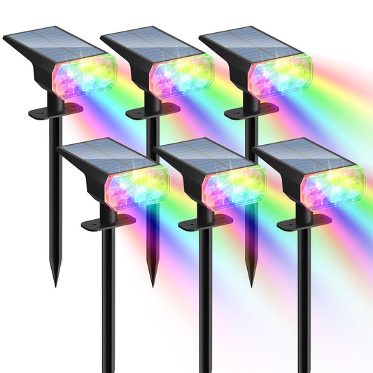 Rynx | Bvenubiglite Rgb Solar Lamps For Outdoor: 7 Colorful Solar Powered For Garden - Waterproof Led Spotlight Decorations For Yard