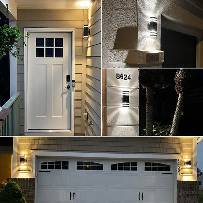 Rynx | Tewei Dusk To Dawn Black Outdoor Wall Lights, Waterproof LED Wall Lamp, 3000K, 2-Pack