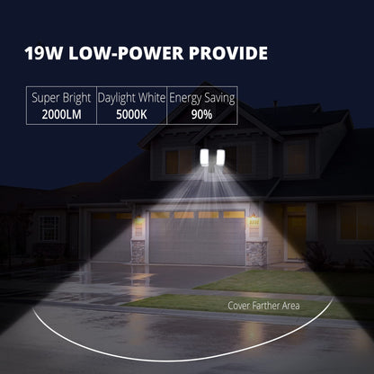 Rynx | Ume 19W LED Floodlight with Motion Sensor, 2000Lm, 5000K, IP65 Waterproof - Black
