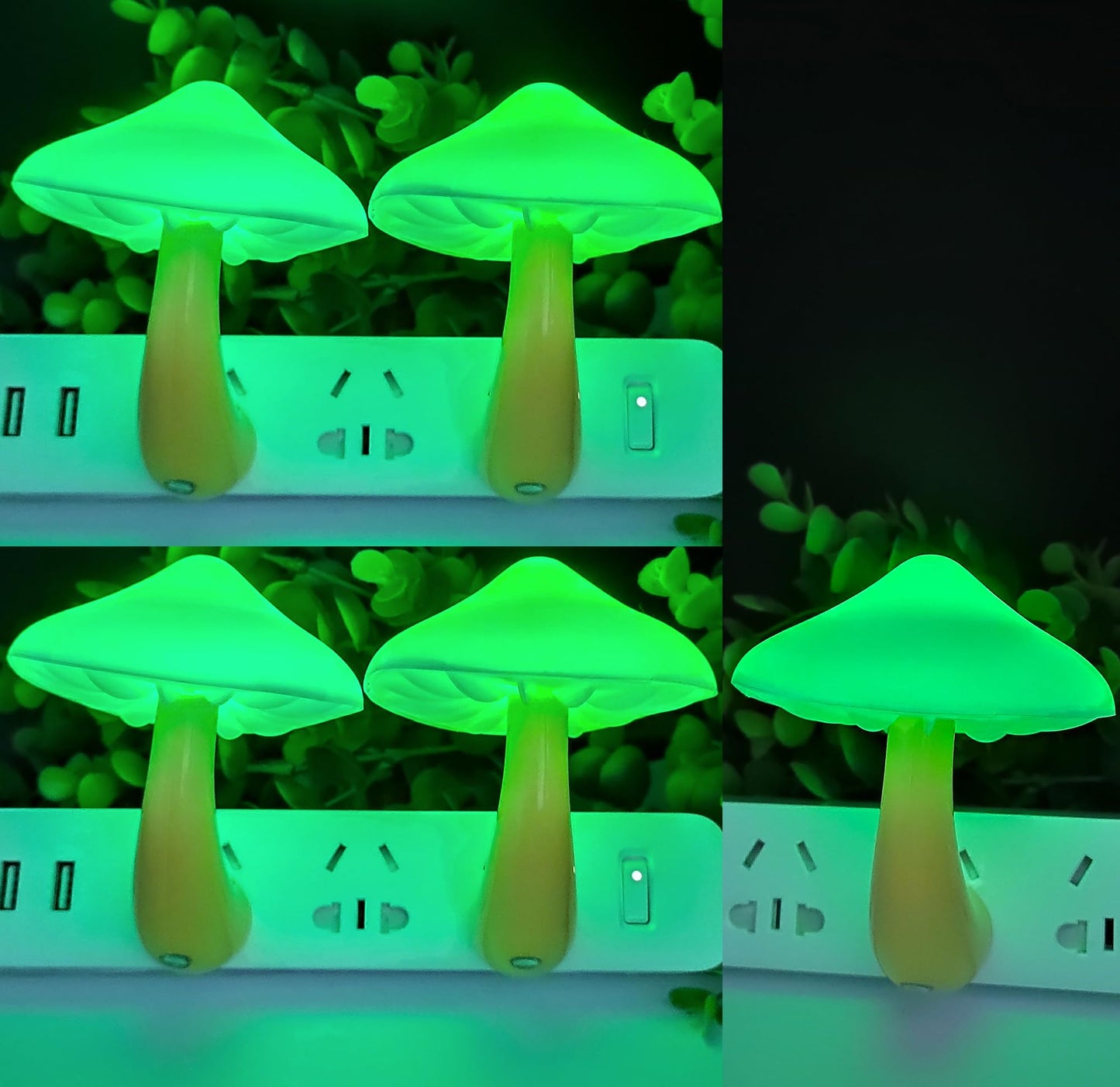 Rynx | Ausaye 5 Pack Sensor LED Night Light Plug-In Lamp Mushroom Lamp For Adults Children Night Light Bedroom, Bathroom, Toilet, Hallway, Stairs